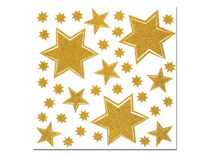 Oferta De Temporada Adhesivo Estrellas Oro 20X30 cm.