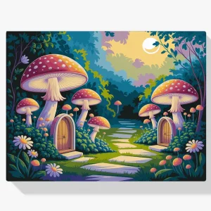 Solo Por Tiempo Limitado Pintar por Números – Mágico jardín de hadas con setas y pequeñas puertas