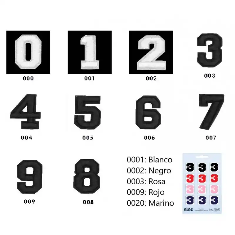 Certificado Números Termoadhesivos Bordados Colores 1,8cm - 0 - Rosa