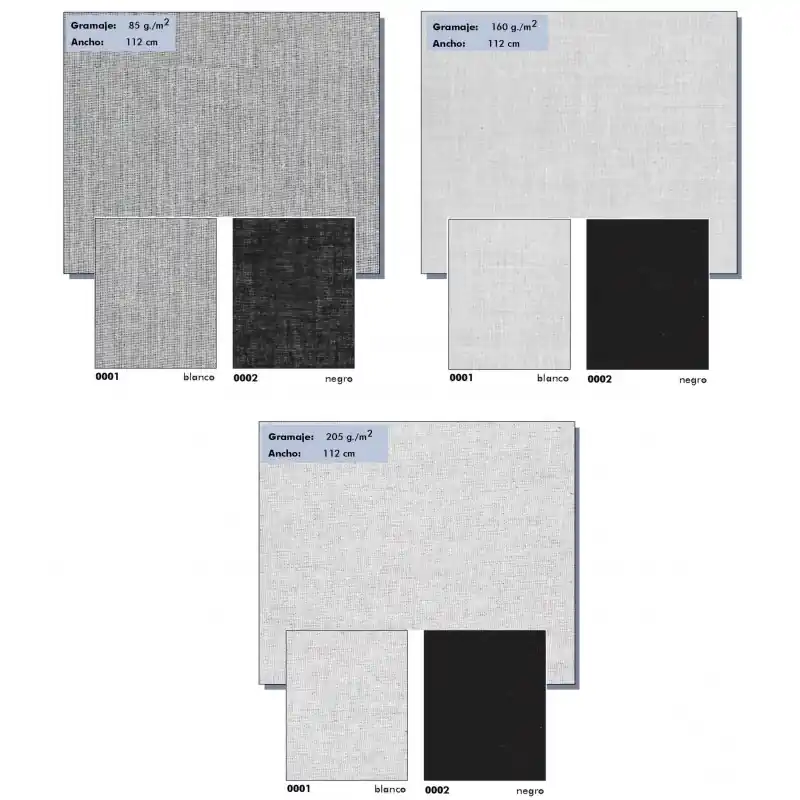 De Moda Entretela Algodón Económica Termoadhesiva - Ancho 112cm - 85 gramos/m2 - Blanco