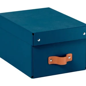 Caja de Almacenaje Leitz Carton Pequeña con Asa de Piel Color Azul Pack de 2 Unidades Ocasión Especial