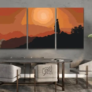 Profesional Pintar por Números – Monje al atardecer (set de 3)