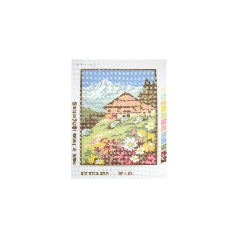 Hecho A Mano Kit petit point casa en la montaña