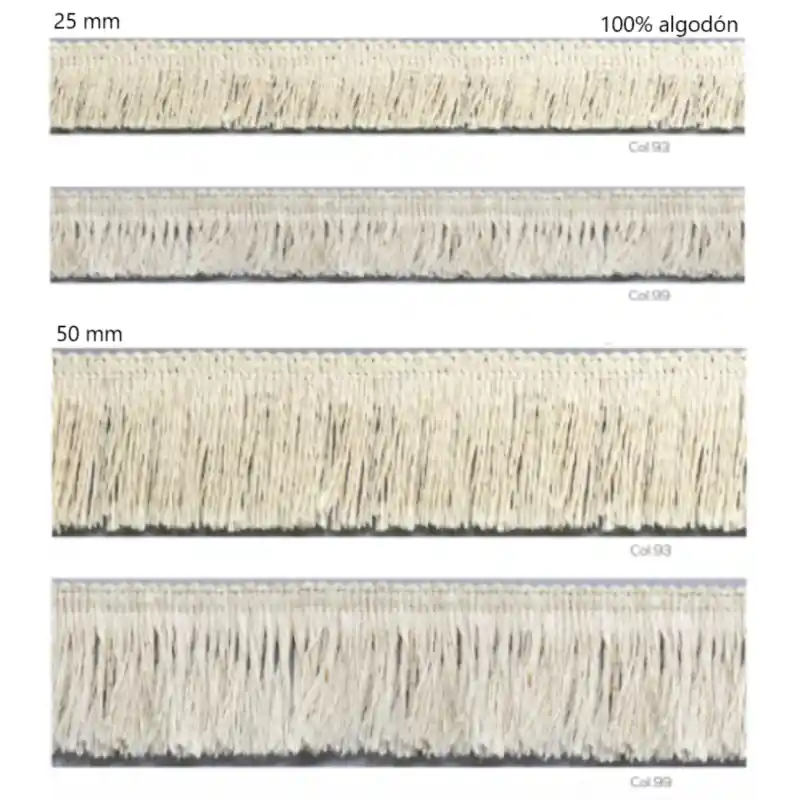 Imprescindible (Must-Have) Fleco Algodón Rústico - Estilo Natural para Confección y Decoración - 2,5 cm - Beige