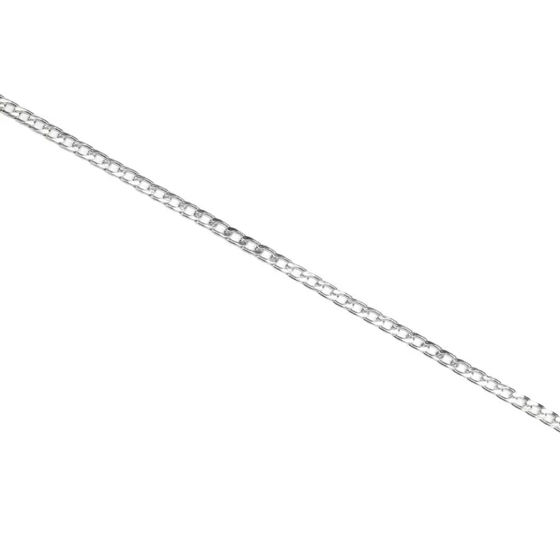 Cadena aluminio eslabones planos - Plata Auténtico