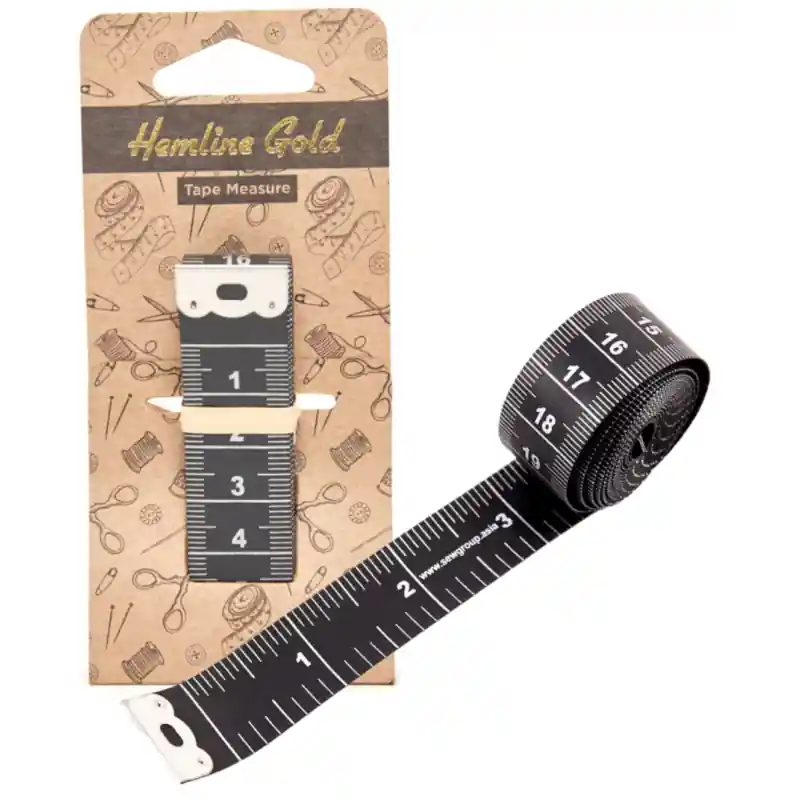 Disponible Ahora Cinta Métrica Hemline Gold - Negra 150 cm / 60"