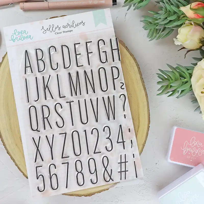 Set de sellos Alfabeto Thin de Lora Bailora Ordena Ya