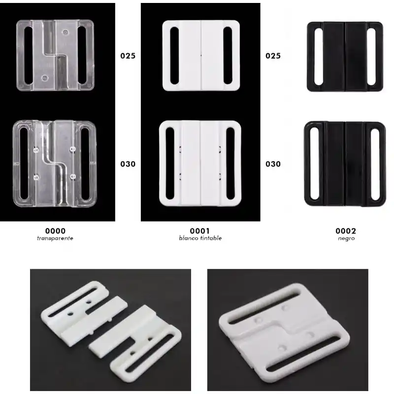 Broche Plástico para Bikini - Cierre de Repuesto - 2,5 cm - 0000 Transparente Ocasión Especial