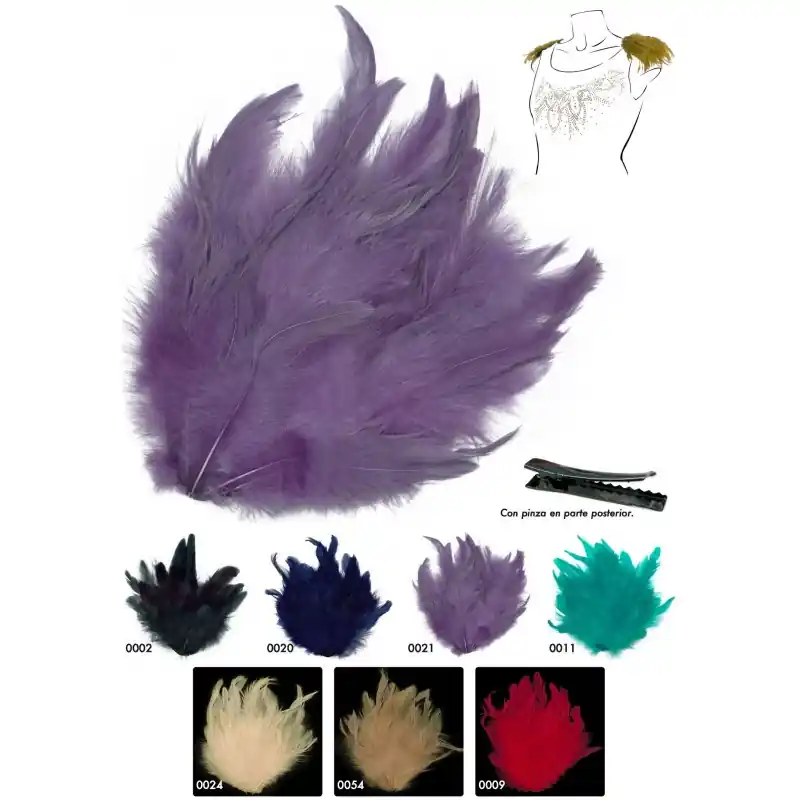 Súper Precio Aplique de Plumas - Hombros, Tocados y Accesorios para Vestir - 0002 Negro