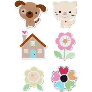 Set Figuras Adhesivas Madera Mascotas Envío Gratis