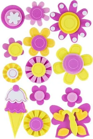 Set Figuras Goma Eva Adhesvas 3D Helado+Flor Precio Económico