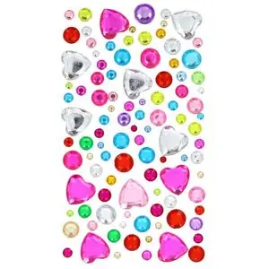Set Adhesivos Brillantes Corazones/circulos Colores Surtidos Original