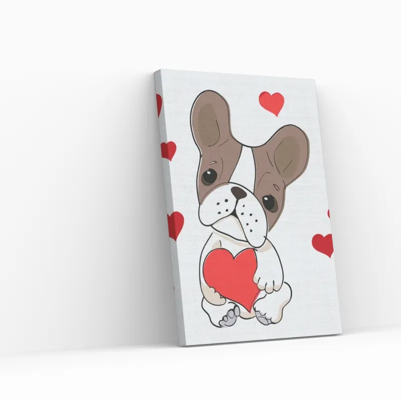 Exclusivo Pintar por Números – Perro con corazones