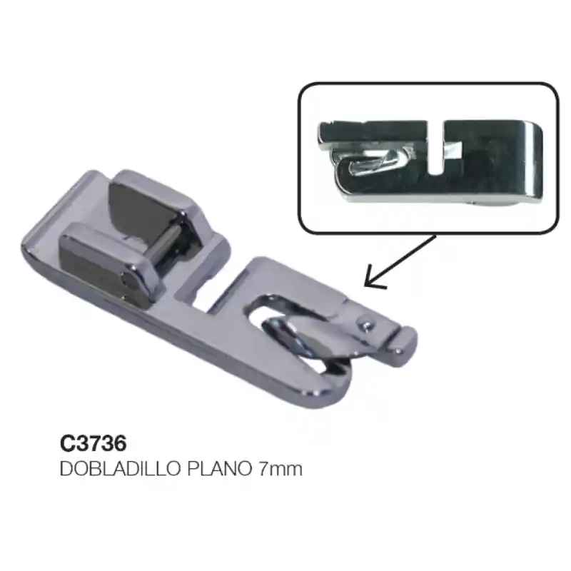 Prensatelas para Dobladillos Planos 7mm - Máquina de Coser Doméstica Certificado