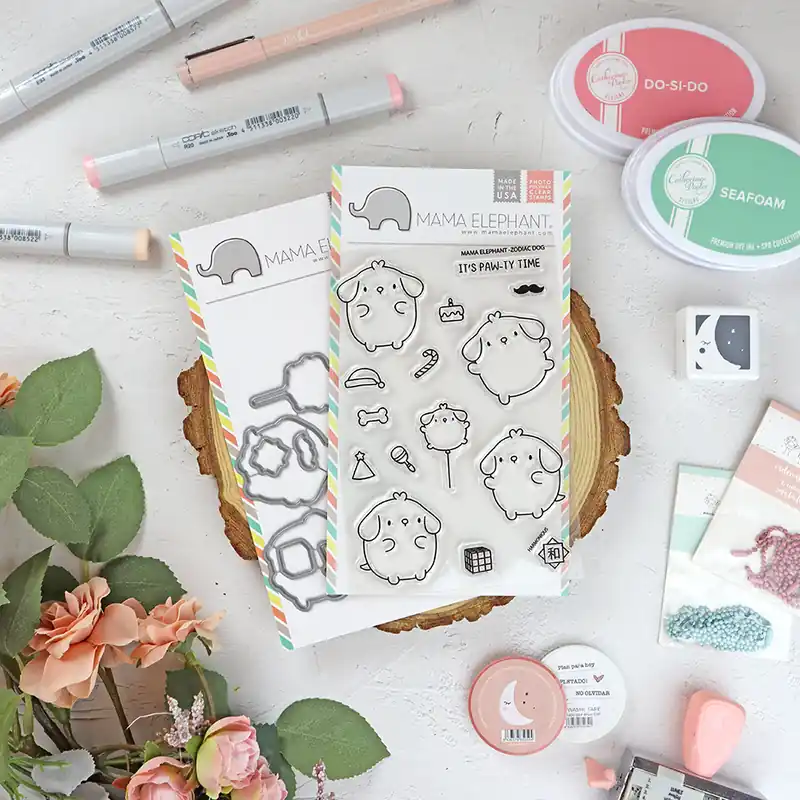 Exclusivo Set de sellos+troquel Zodiac Dog de Mama Elephant