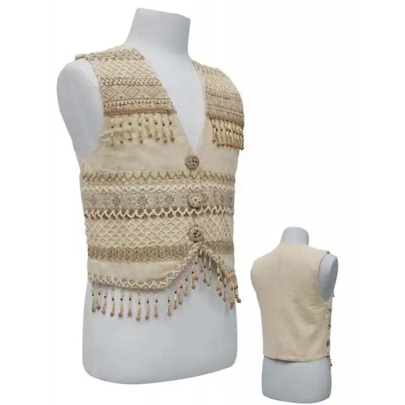 Chaleco Regional Jeremías - 100% Algodón Bordado con Borlas - M Envío Gratis