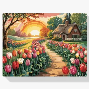 Envío Inmediato Pintar por Números – Puesta de sol sobre Tulip Lane