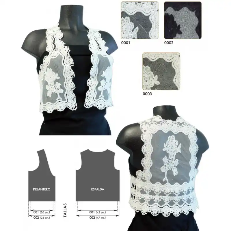 No Te Lo Pierdas Chaleco Algodón Bordado Asenat - Diseño Calado con Encaje Floral - 1 - 0001 Blanco