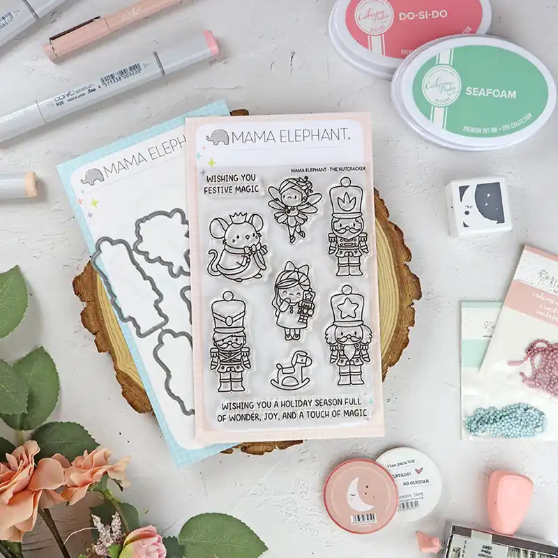 Set de sellos+troquel The Nutcracker de Mama Elephant Hecho A Mano
