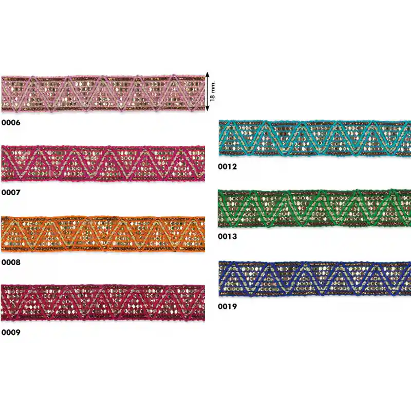 Pasamanería Rayón Brillos 1,8cm Riomaggiore - 0006 Rosa Lujoso