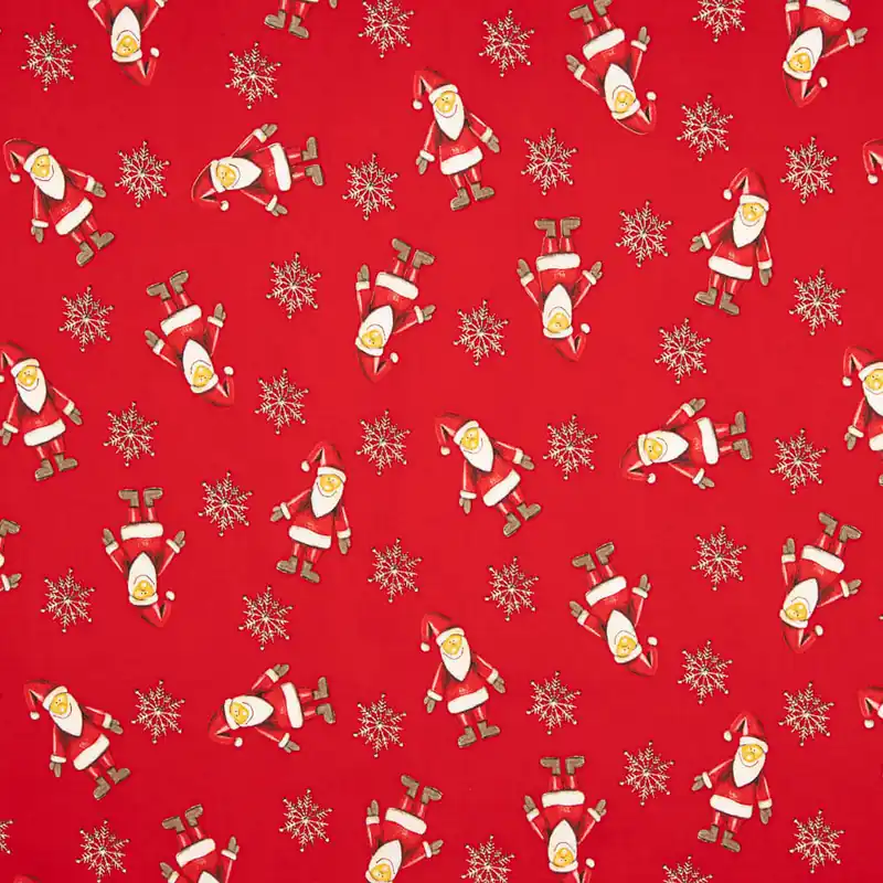 Popelín Navidad Muñeco Noel Rojo Nuevo Modelo