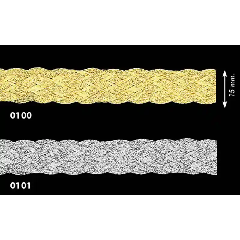Pasamanería Metalizada 1,5cm Ivrea - Cinta Trenzada - 0100 Dorado Rebajas