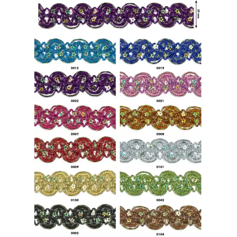 Comprar En Línea Ondulina Lamé Lentejuela Treviso 2,5cm - Cinta Ondulada - 0002 Negro