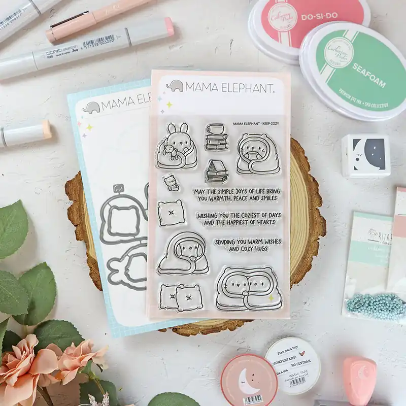 Set de sellos+troquel Keep Cozy de Mama Elephant Popular