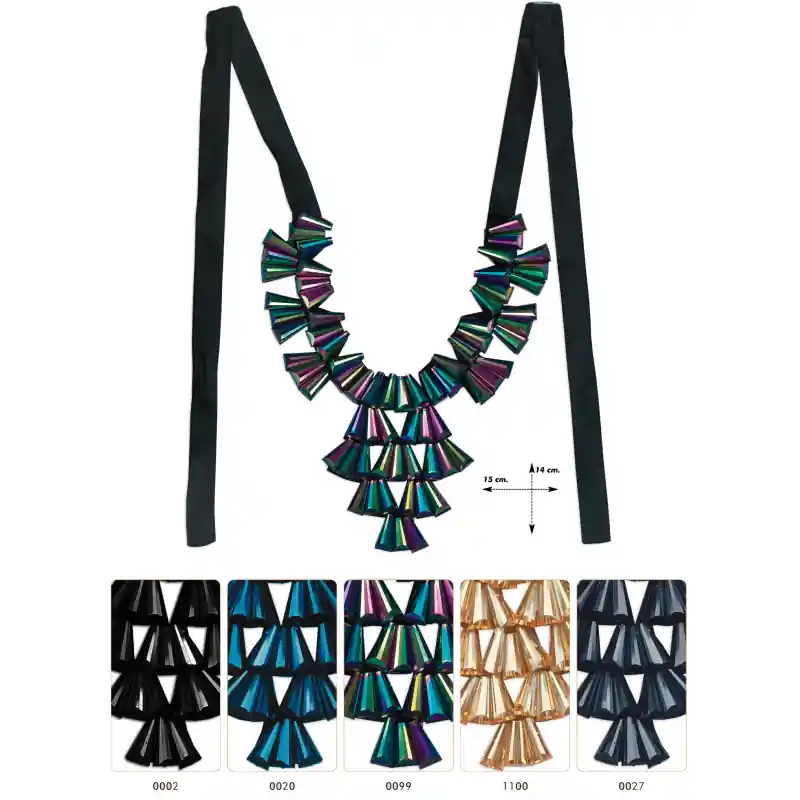 Última Versión Cuello joya cristal Isernia - 0002 Negro