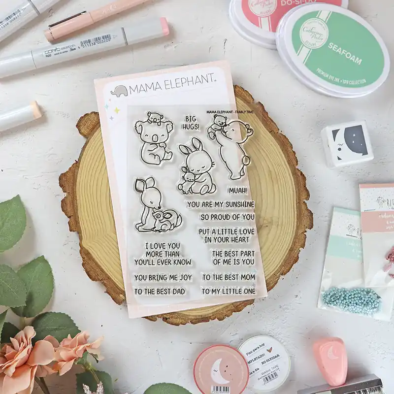 Set de sellos Family Time de Mama Elephant Auténtico