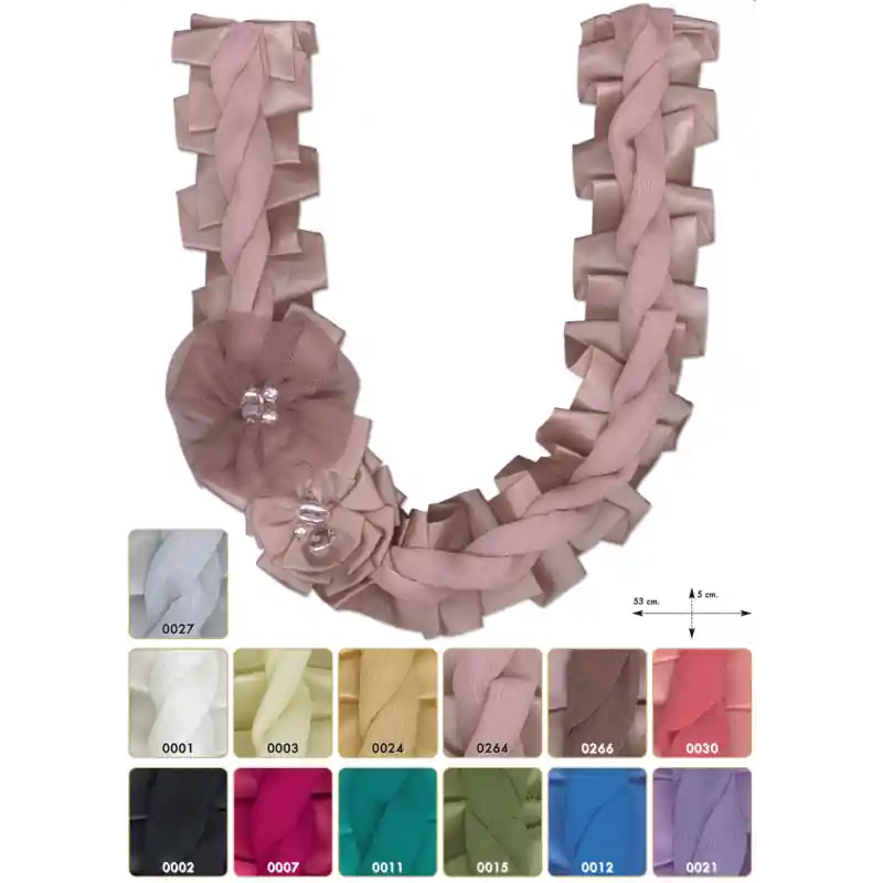 Cuello / cinturilla satén organza piedra Vicenza - 0027 Gris Venta Final