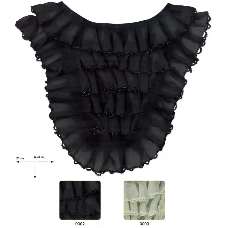 Cuello gasa rocalla Spoleto - 0002 Negro Garantía Incluida