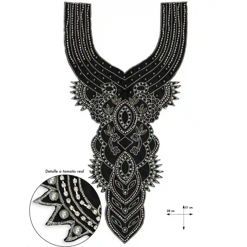 Cuello bordado Pedrería Minori Barato