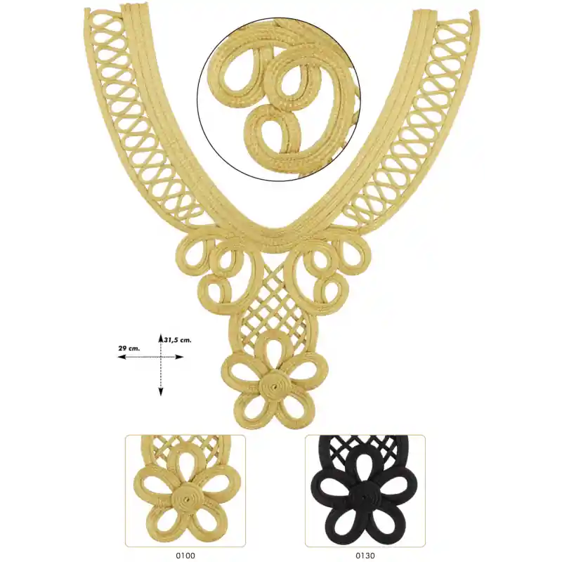 Mejor Calidad Cuello pasamanería metalizada Tramonti - 0130 Negro