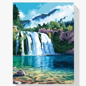 Precio De Oferta Pintar por Números – Serena cascada que desemboca en una piscina cristalina