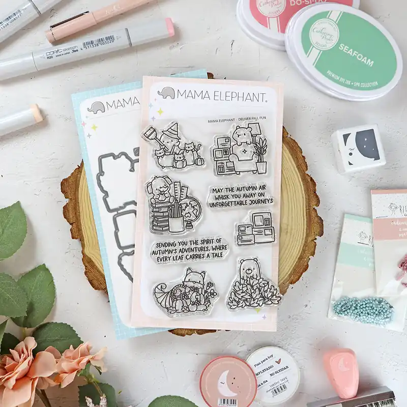 Directo De Fábrica Set de sellos+troquel Deliver Fall Fun de Mama Elephant