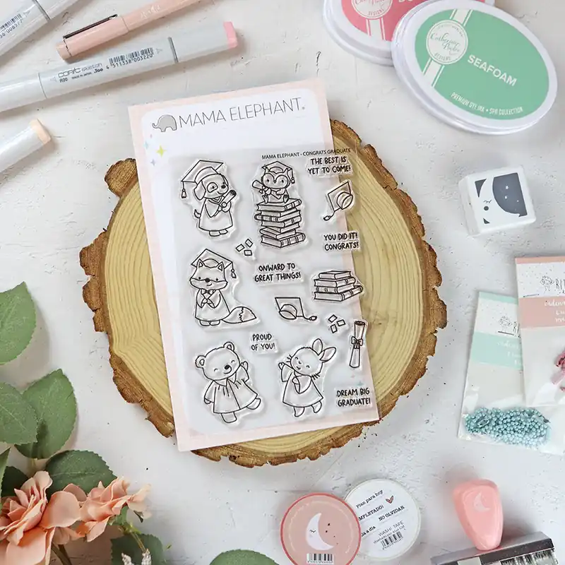 Precio Rebajado Set de sellos Congrats Graduate de Mama Elephant