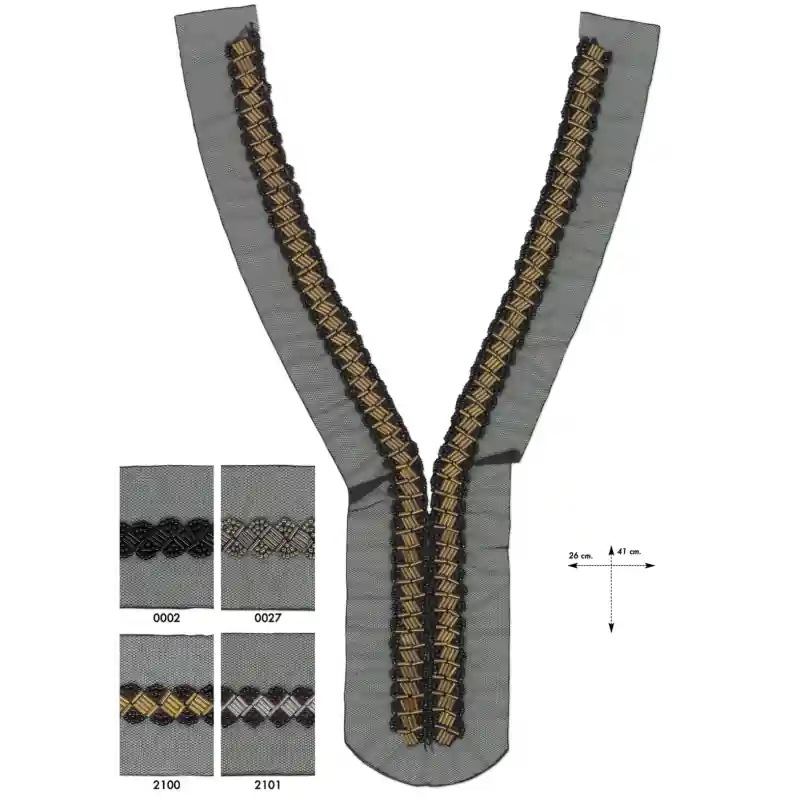 Precio Reducido Cuello rocalla canutillo Positano - 0002 Negro