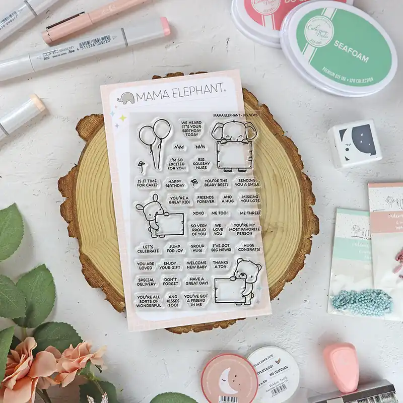 Compra Hoy Set de sellos Big News de Mama Elephant