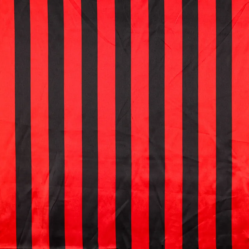 Venta Final Raso Carnaval Rayas Rojo Negro