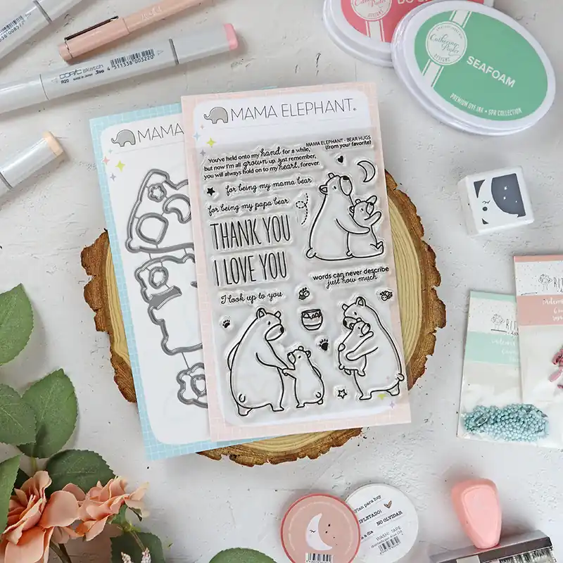 Envío Exprés Set de sellos+troquel Bear Hugs de Mama Elephant