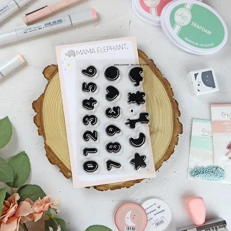 Set de sellos Balloon Et Cetera de Mama Elephant Ordena Ya