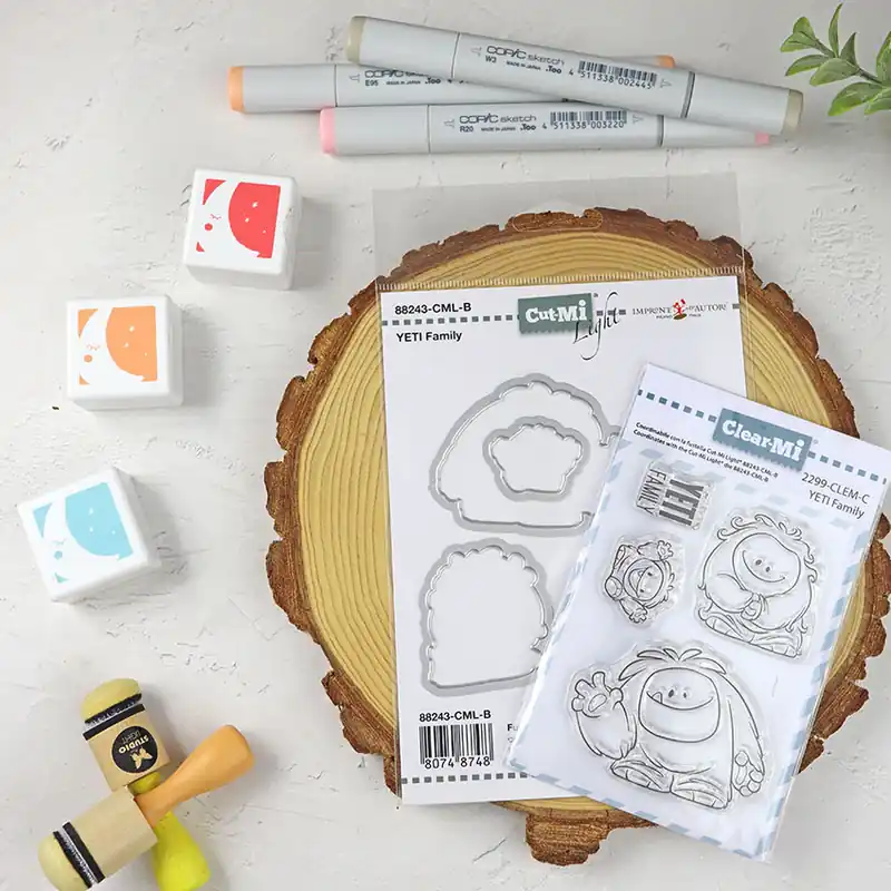 Set de sellos+troquel Yeti Family de ClearMi De Moda