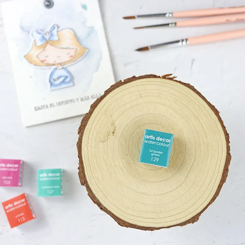 Económico 1/2 godet acuarela Turquoise Green Artis Decor