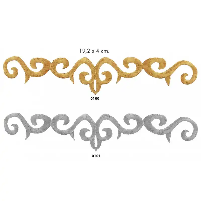 Ocasión Especial Motivo bordado termoadhesivo metalizado 122804 - 0100 Dorado