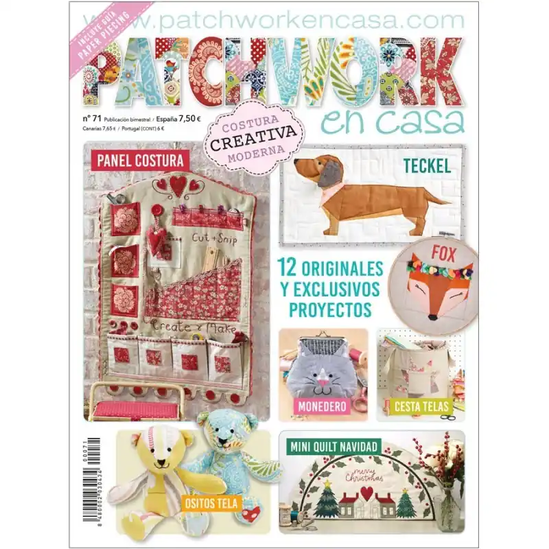 Promoción Exclusiva Revista Patchwork en Casa Nº 71 - Costura Creativa y Patrones Paso a Paso
