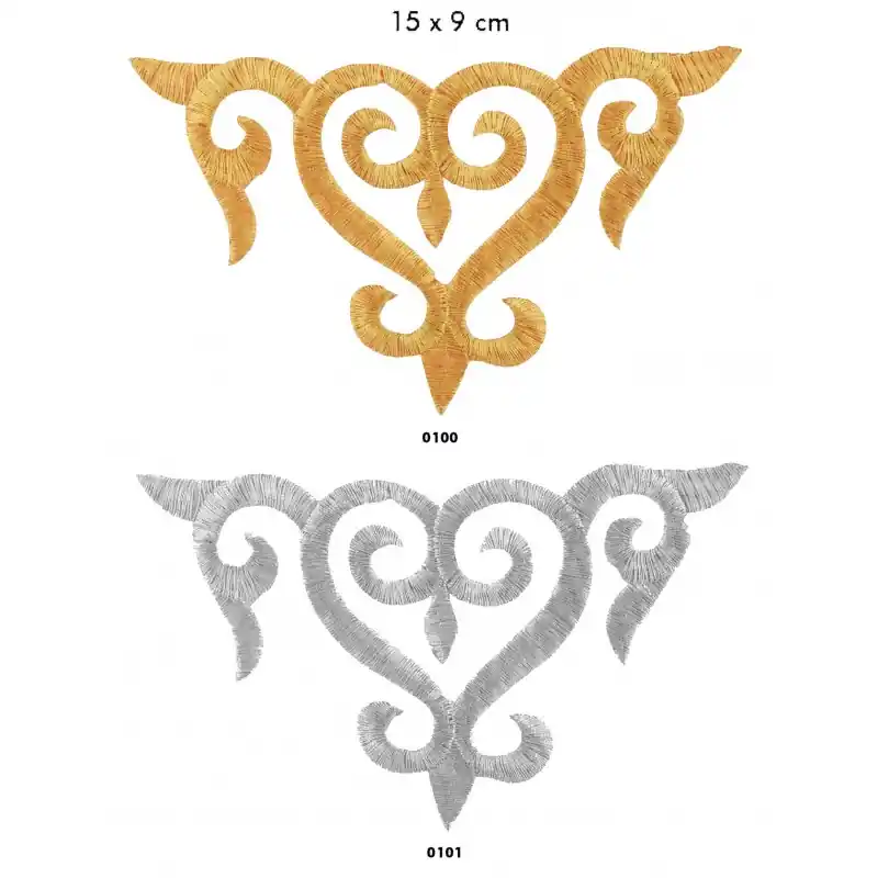 Motivo bordado termoadhesivo metalizado 122817 - 0100 Dorado Precio Rebajado