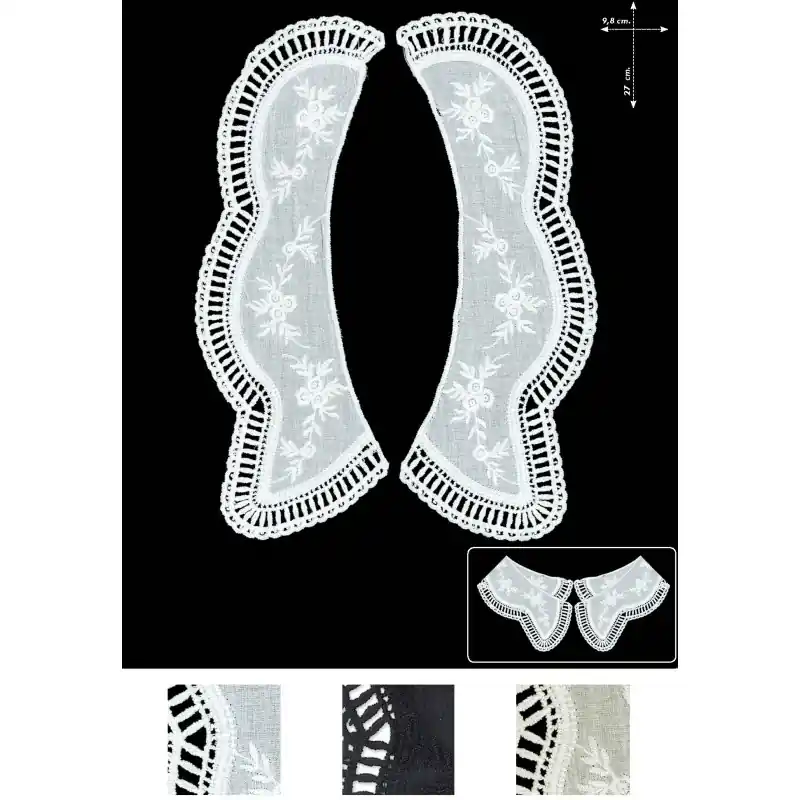 Precio Bajo Cuello batista bordado 584115 - 0001 Blanco