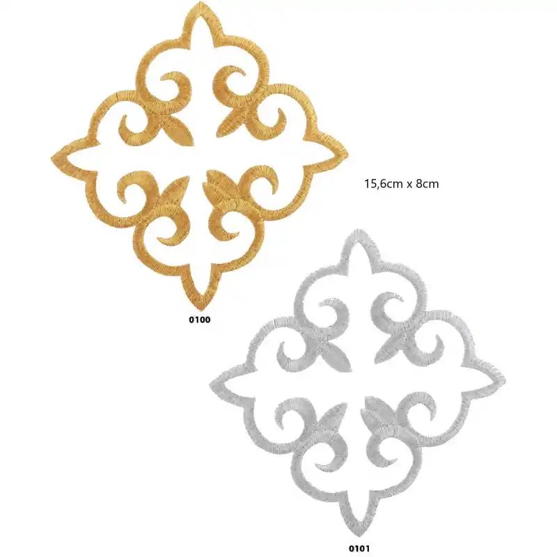 Motivo bordado termoadhesivo metalizado 122827 - 0100 Dorado Pago Seguro