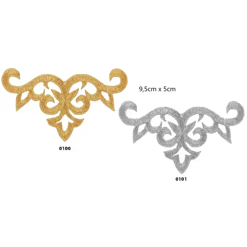 Motivo bordado termoadhesivo metalizado 122822 - 0100 Dorado Descuento